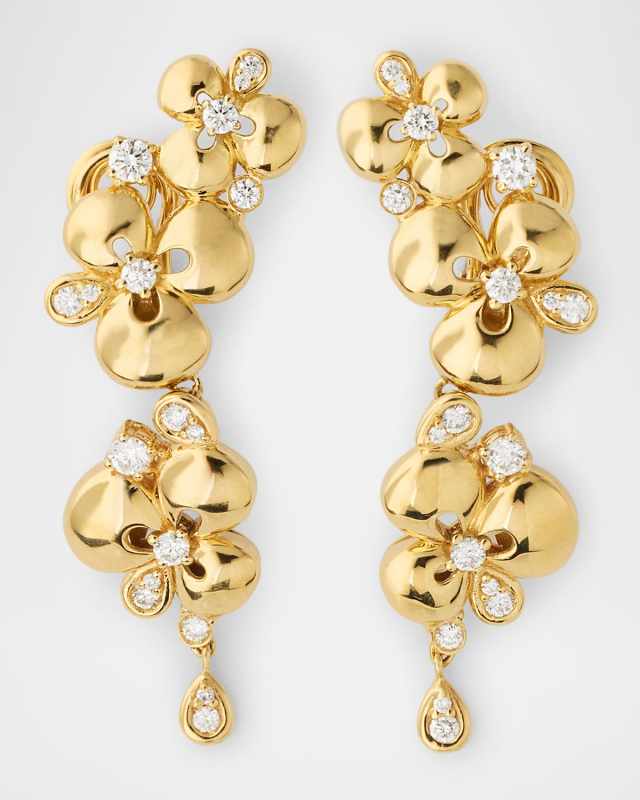 Ischia Earrings in 18K Yellow Gold with White Diamonds